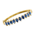 Ross-Simons C. 1980 Vintage 5.50 ct. t.w. Sapphire and .55 Ct T.W. Diamond Bangle Bracelet in 14kt Yellow Gold, Women's, Adult, Pre-Owned