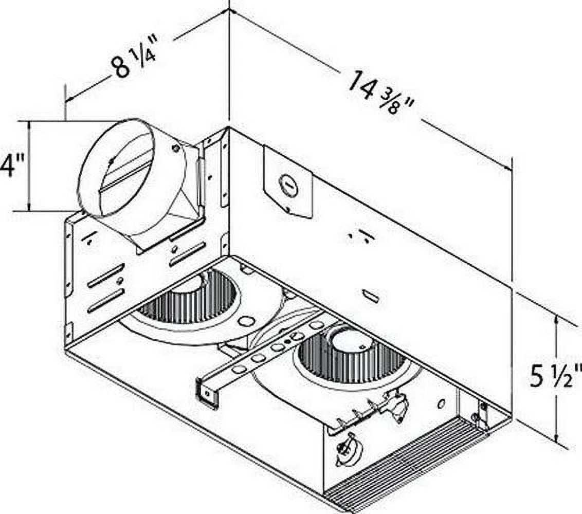 Delta BreezRadiance RAD80L 80 CFM Exhaust Bath Fan with Light and Heater