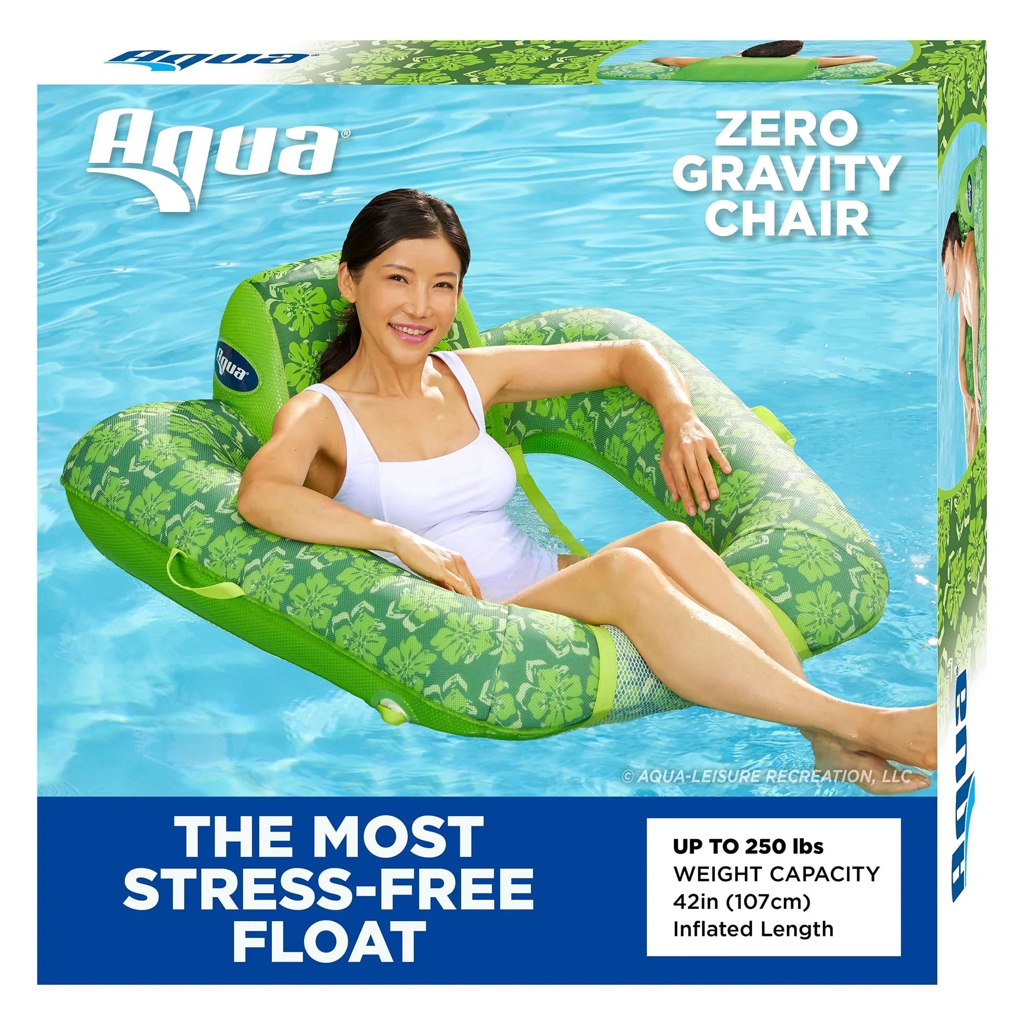 Aqua Leisure Campania 2in1 Lounger, Floral &  Zero Gravity Pool Float
