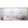 Snowy Grove - Framed Hand Embellished Canvas - 2in W X 32in Ht X 72in D