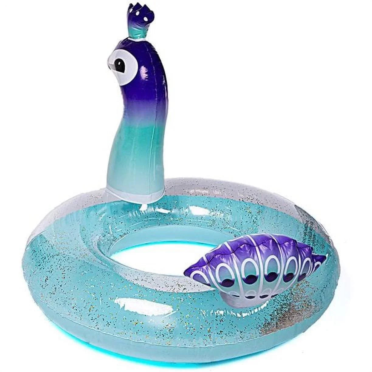 Cherry InfLatitudeable Swimming Pool Glitter Float Toys Peacock Designed with Fast Valves Summer Fun Beach Party Lounge Raft Decorative Water Game for Kids | 48 Inch