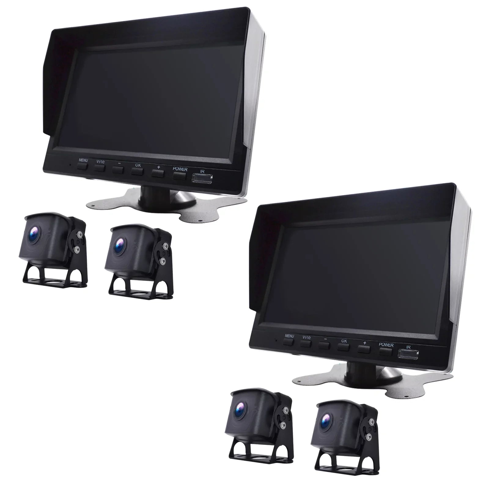 7" Monitor DVR Driving Video Recorder with BSD for RV Truck Bus+2 Backup Camera
