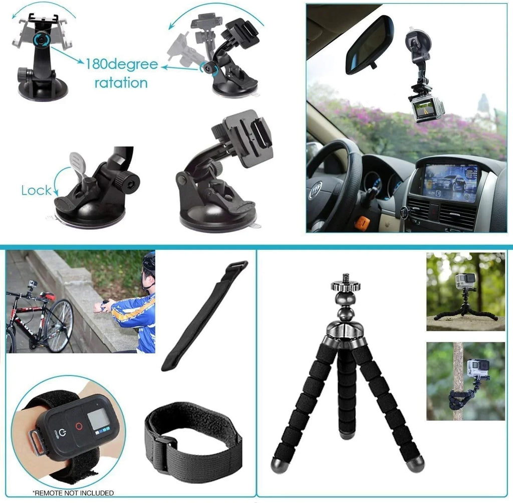 GoPro HERO7 White - Waterproof Action Camera with Touch Screen, Full HD Video, 10MP Photos, and Stabilization - with 64GB Micro Sd Card and 50 Piece Accessory Kit - Fully Loaded Bundle