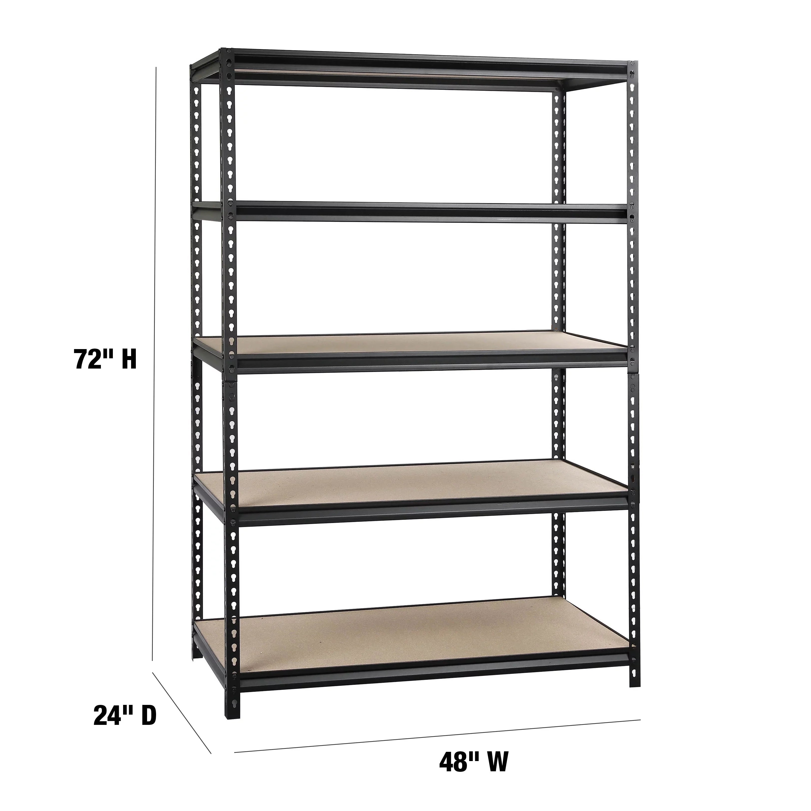 WORKPRO 48-inch 5-Tier Freestanding Shelf with Particle Board Shelves, 800 lb. Capacity, Adult
