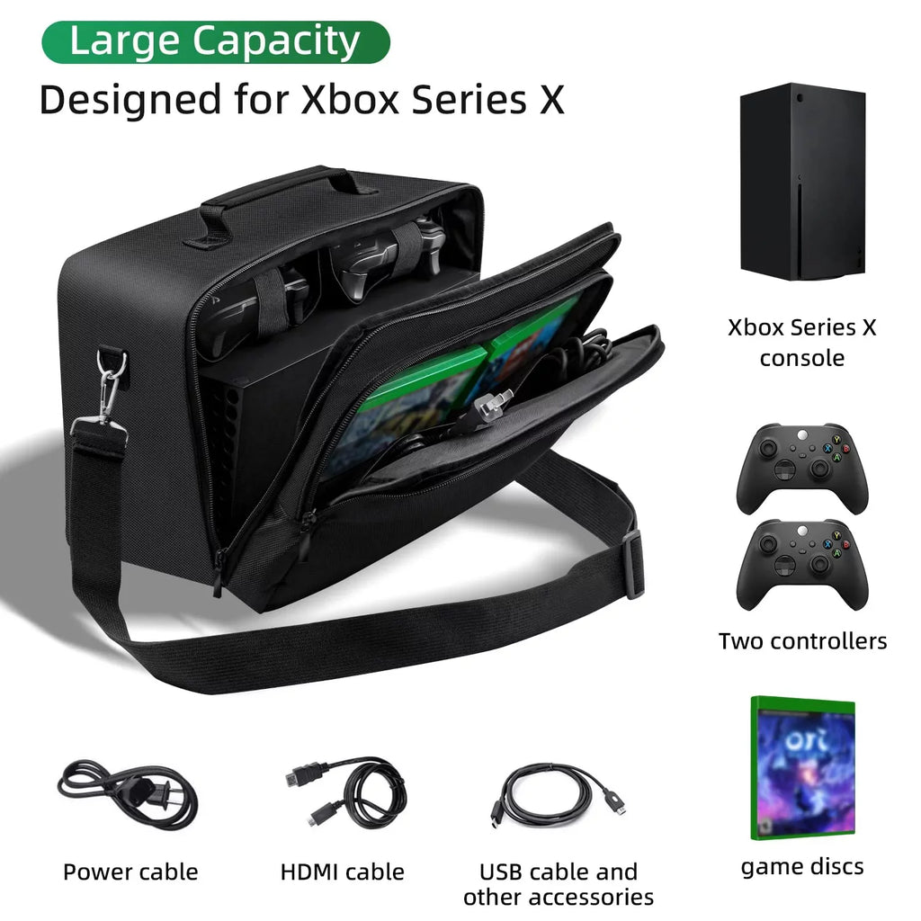 Protective Carrying Case for Xbox Series X-XSX Travel Bag Carrying Case for Xbox Series X Console, Controller, Cables and Other Accessories