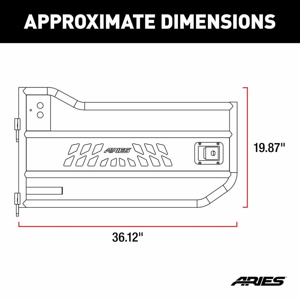 Aries Offroad Tubular Door - AR15009 Fits select: 2013 JEEP WRANGLER, 2008 JEEP WRANGLER UNLIMITED