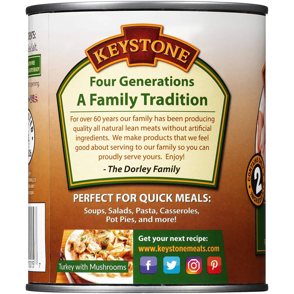 (6 Pack) Keystone All Natural Turkey 28 oz Can  Emergency Survival Food For Camping Hiking and Backpacking Ready to Eat- Pack of 6 Cans