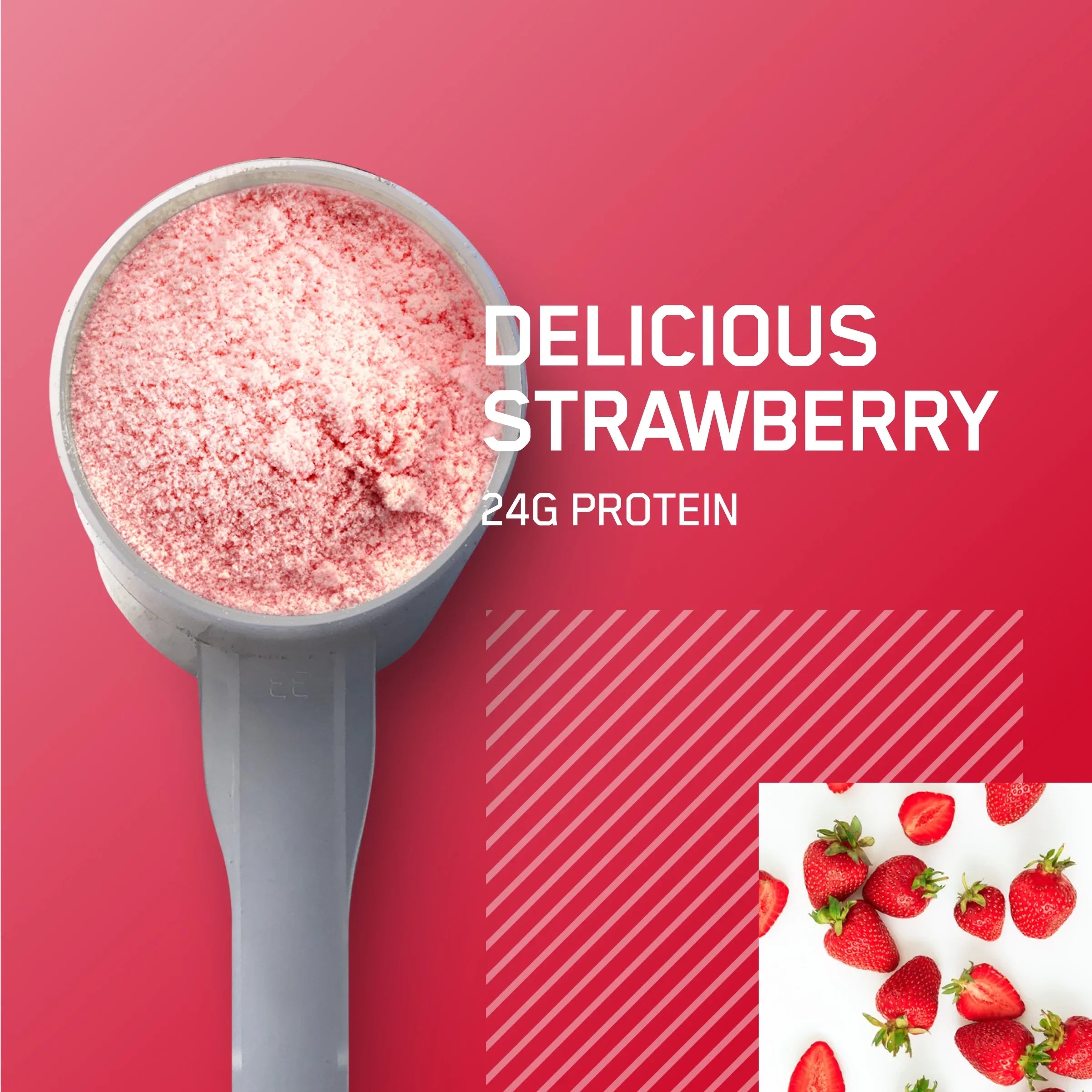 Optimum Nutrition, Gold Standard 100% Whey Protein Powder, Delicious Strawberry, 5 lb, 73 Servings