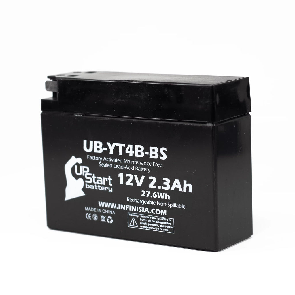 3-Pack UpStart Battery Replacement for 2012 Yamaha SR400 (FI) 400CC Factory Activated, Maintenance Free, Motorcycle Battery - 12V, 2.3Ah, UB-YT4B-BS