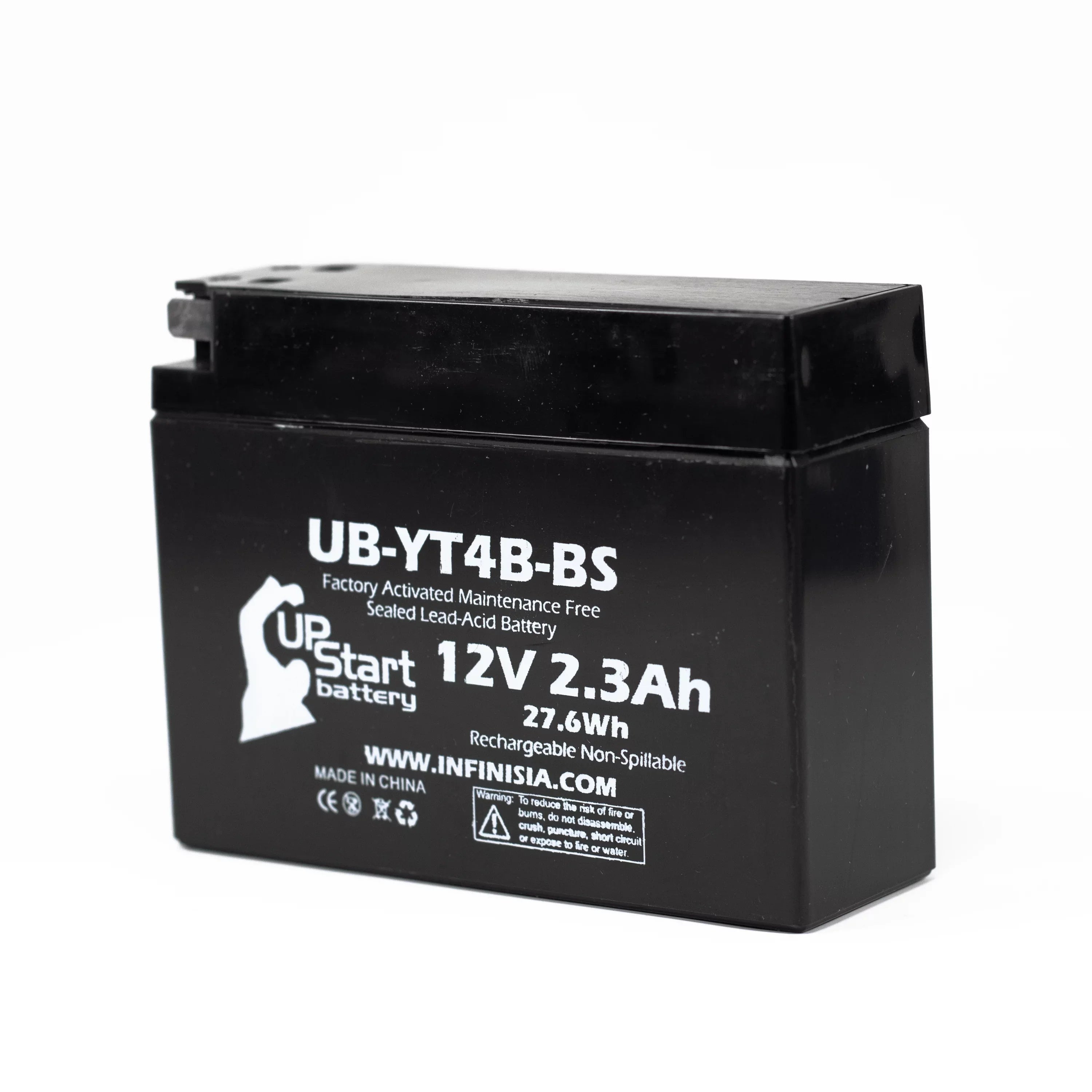 3-Pack UpStart Battery Replacement for 2012 Yamaha SR400 (FI) 400CC Factory Activated, Maintenance Free, Motorcycle Battery - 12V, 2.3Ah, UB-YT4B-BS