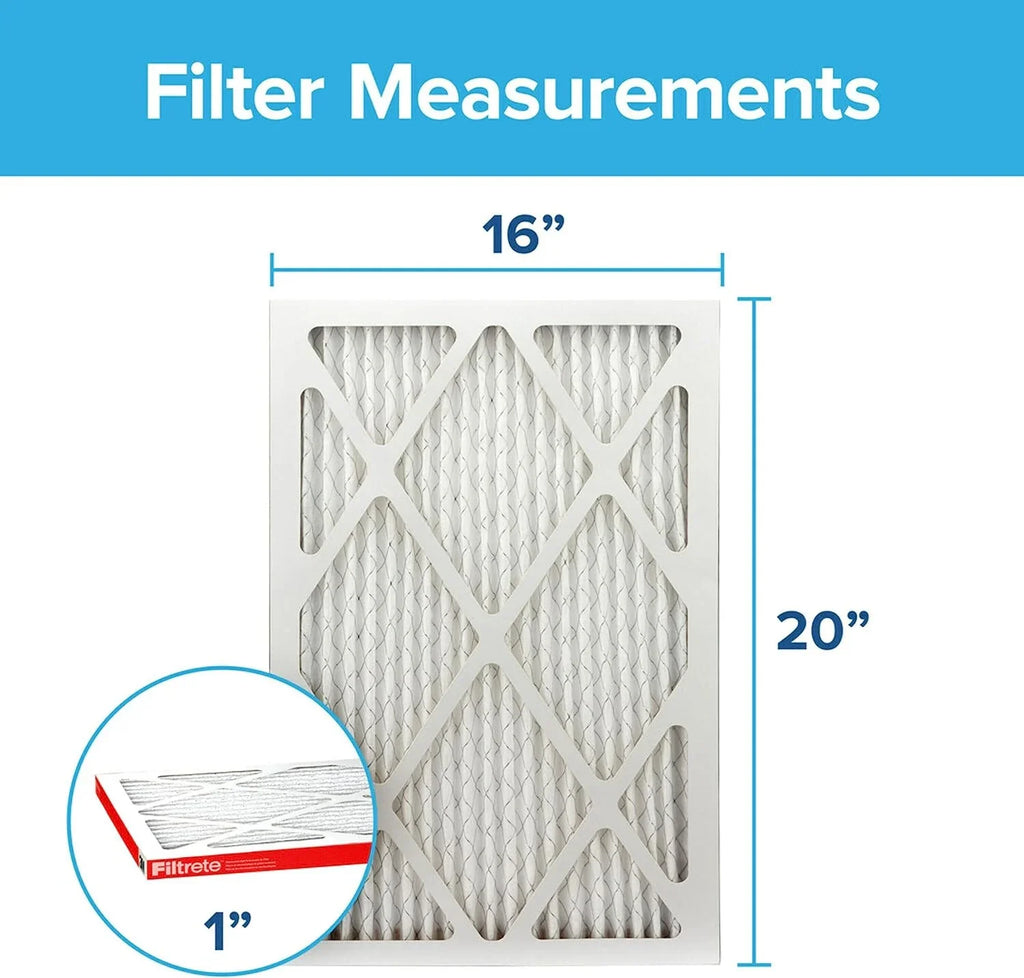 Filtrete 16x20x1, AC Furnace Air Filter, MPR 1000, Micro Allergen Defense, 6-Pack (exact dimensions 15.69 x 19.69 x 0.81)