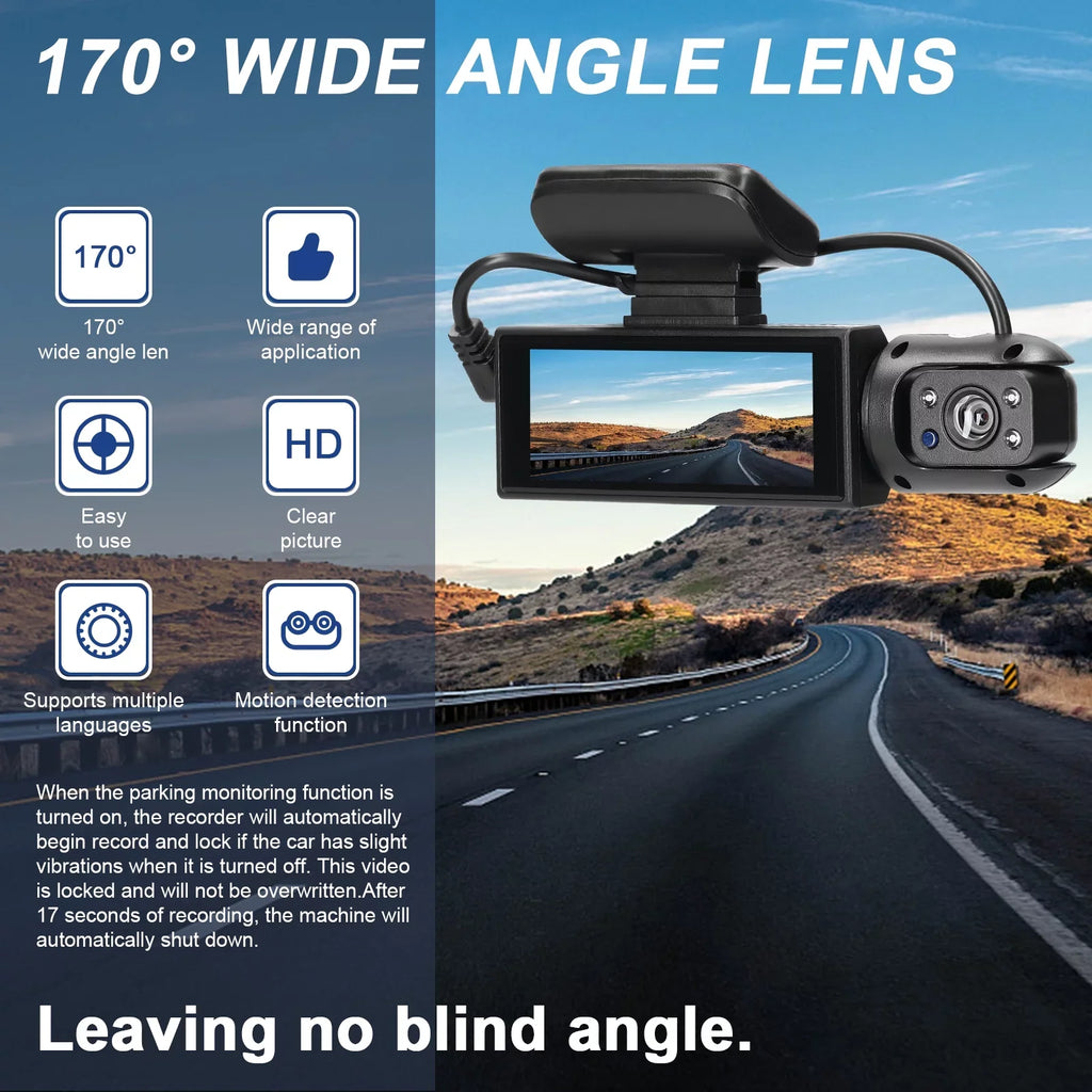 Dadypet Dash Camera,Dash Cam Car DVR 170 Wide Motion DVR 170 Camera Motion DVR 170 Wide Car Dual Lens Auto Dash Cam Car Video Car Camera HUIOP Motion Dvr Dual QISUO