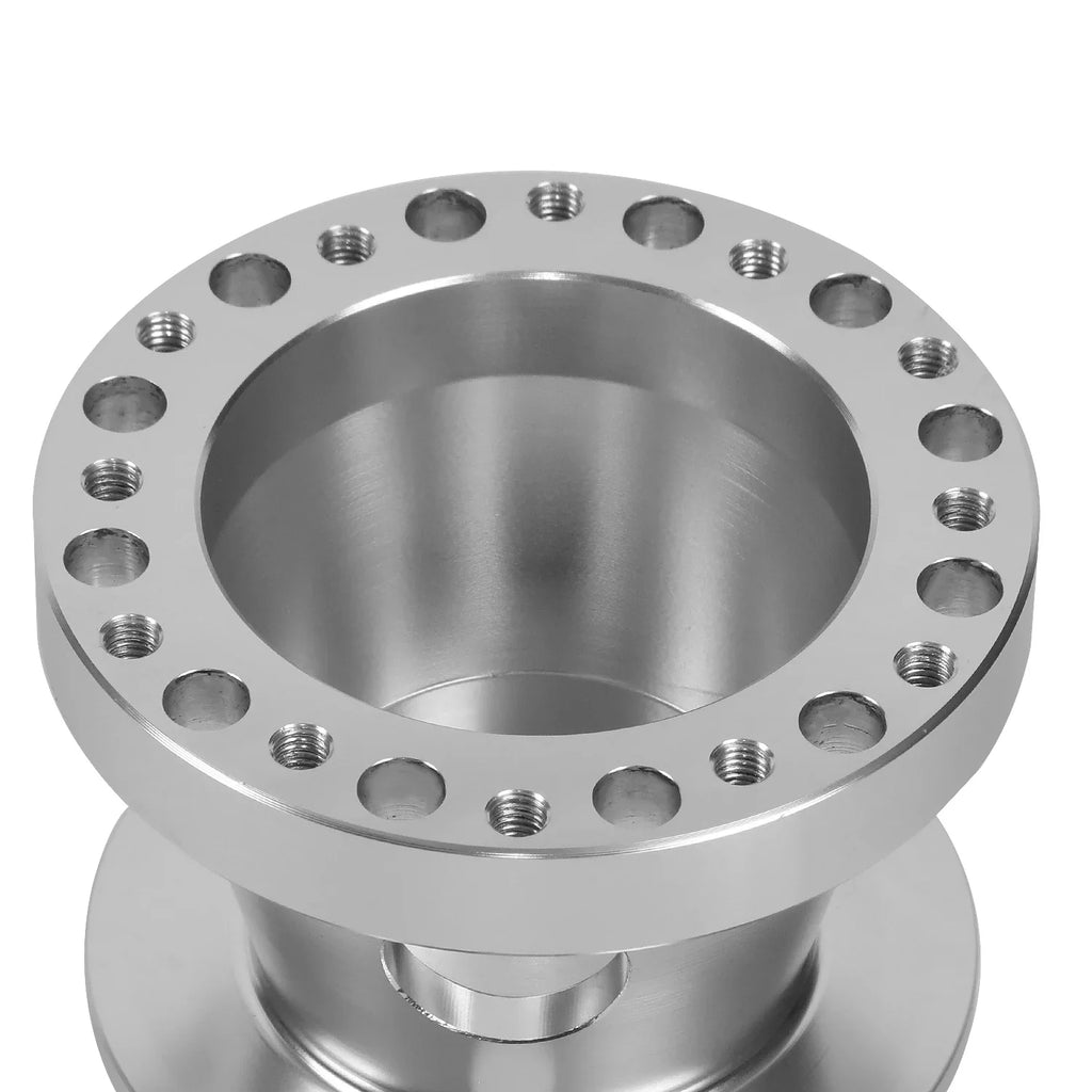 DNA Motoring HUB-ZTL-9061-SL For 1984 to 2006 Ford Mustang Ranger Thunderbird Billet Aluminum 6-Bolt Pattern Steering Wheel Hub Adaptor Boss Kit Silver