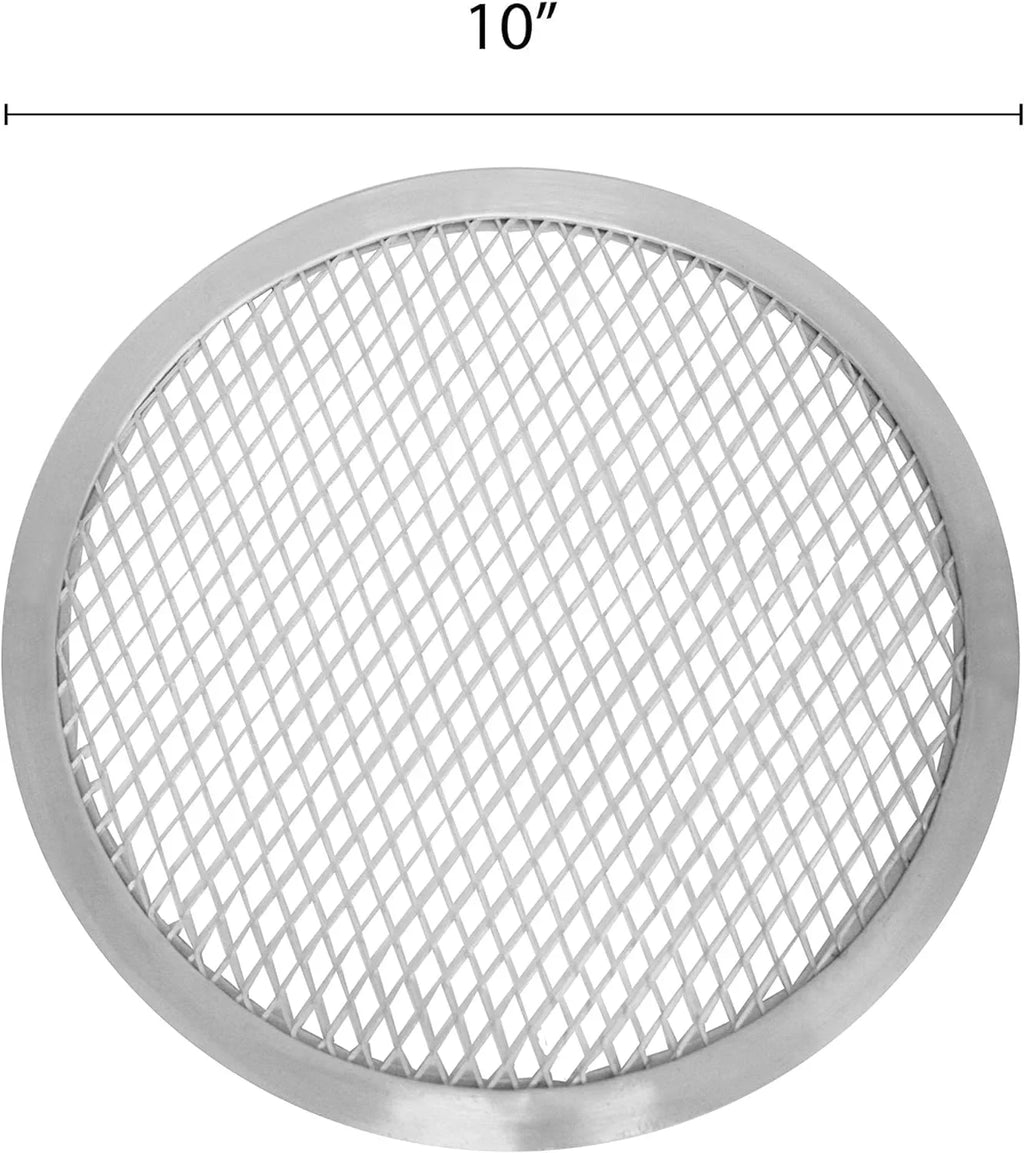 TrueCraftware- Set of 2 Aluminum 10” Seamless Rim Pizza Baking Screen- Bakeware Pizza Screen Round Pizza Pan Tray Round Baking Tray for Home Kitchen Pizzeria & Restaurants
