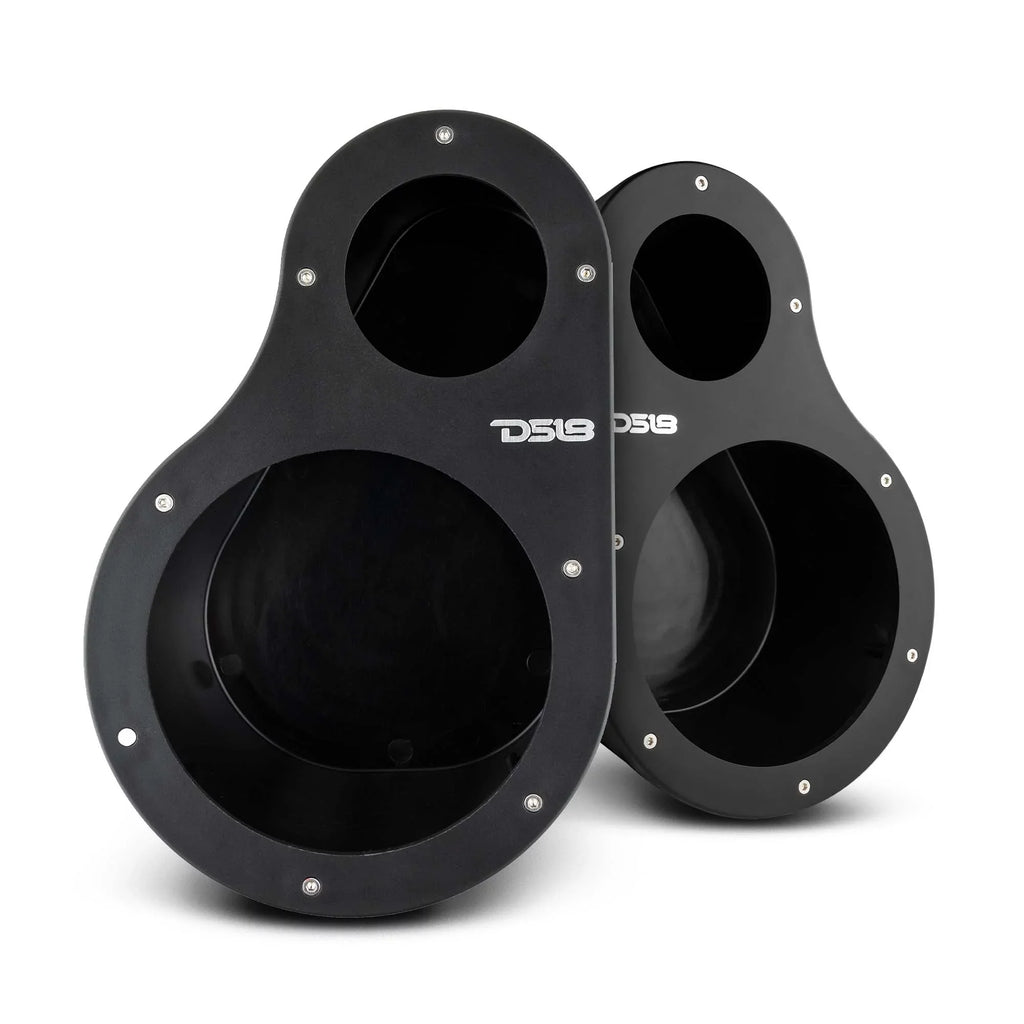 2x DS18 6.5" Speaker Enclosures & Tweeter Pods High Density ABS Universal EN6P