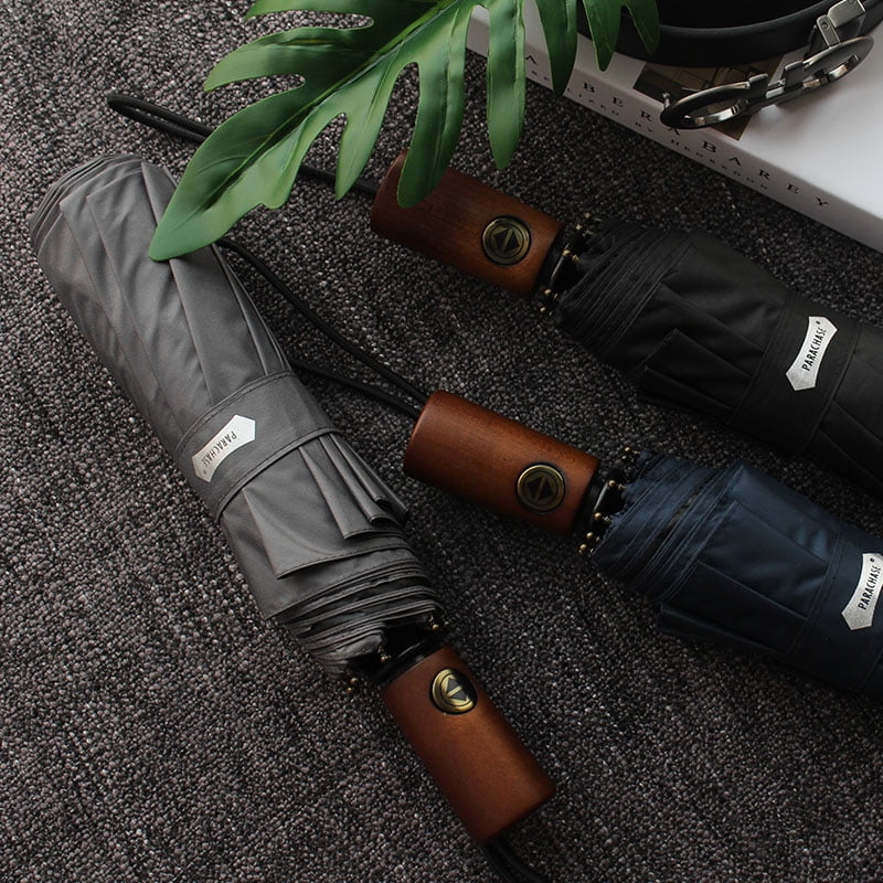 Umbrella Men Business 10 Ribs Wood Handle Golf Sun Umbrellas Windproof Anti UV Parasol Clear Umbrella UPF50+