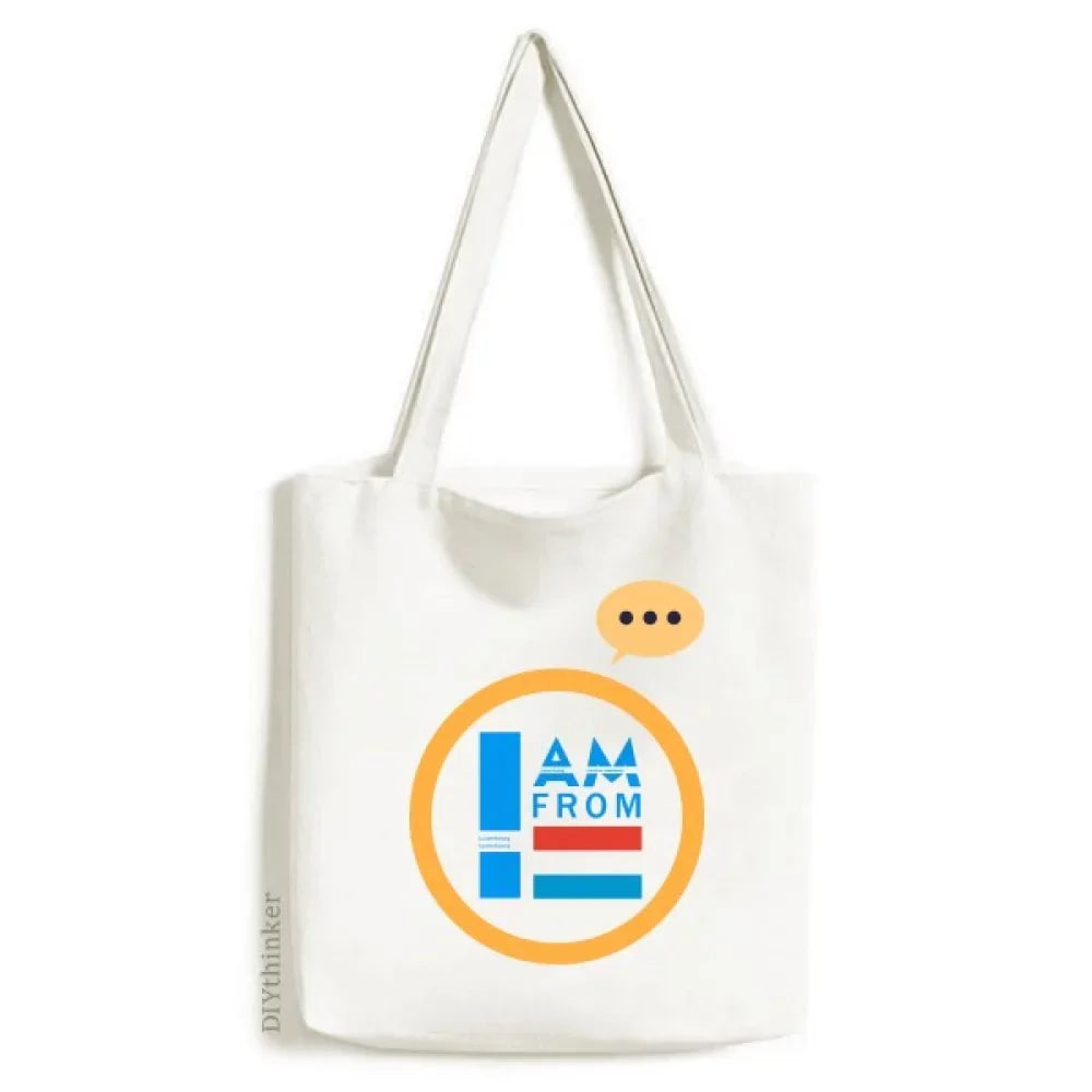 I Am From Luxembourg Art Deco Fashion Expression Sack Canvas Tote Shoulder Bag