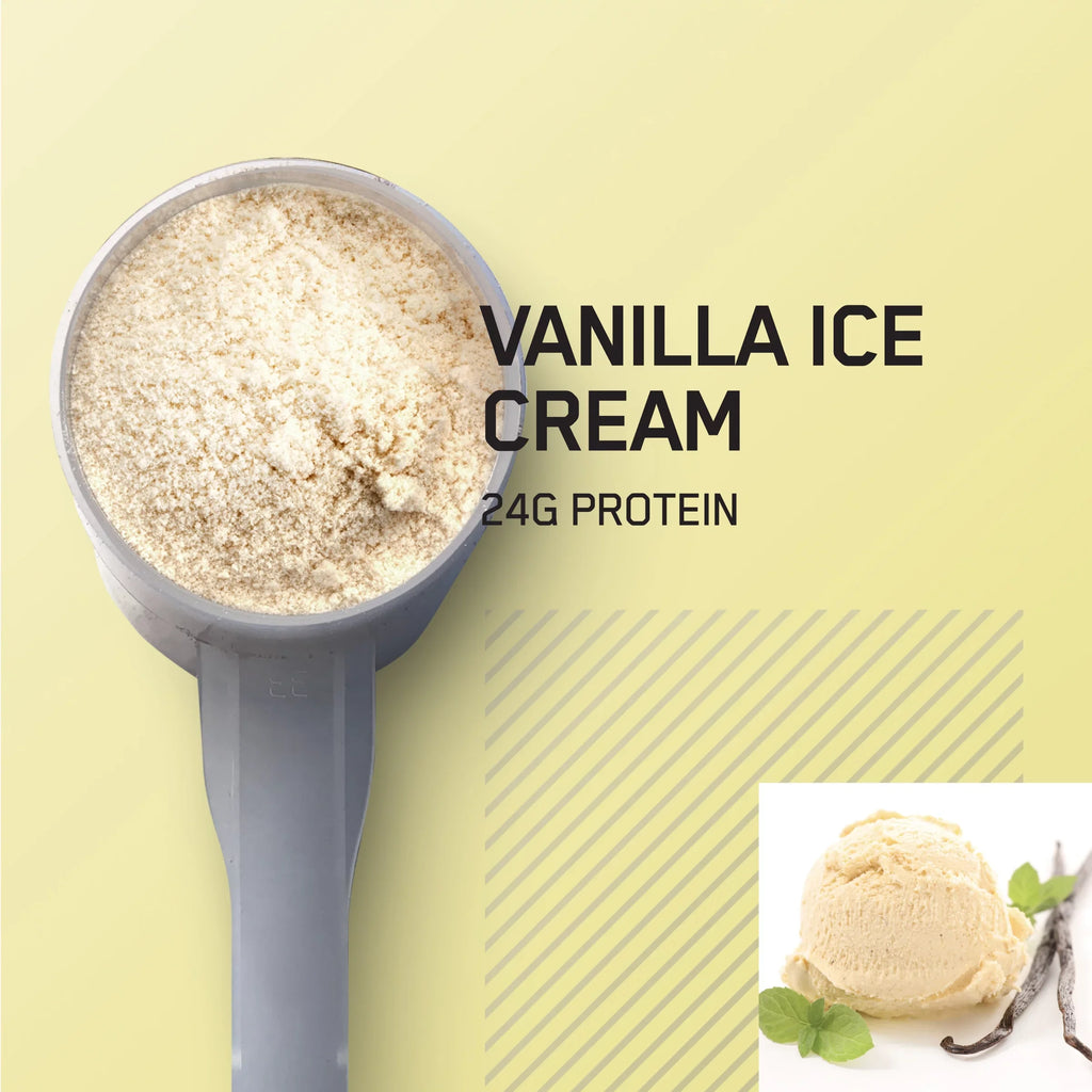 Optimum Nutrition, Gold Standard 100% Whey Protein Powder, Vanilla Ice Cream, 9.98 lb, 146 Servings