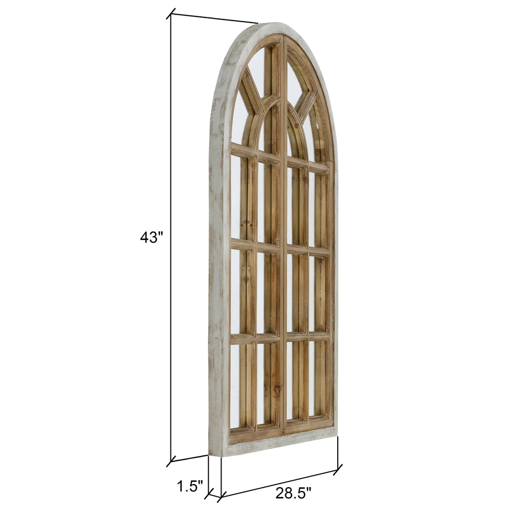 Aspire  Athena Farmhouse Arch Wall Mirror, Brown