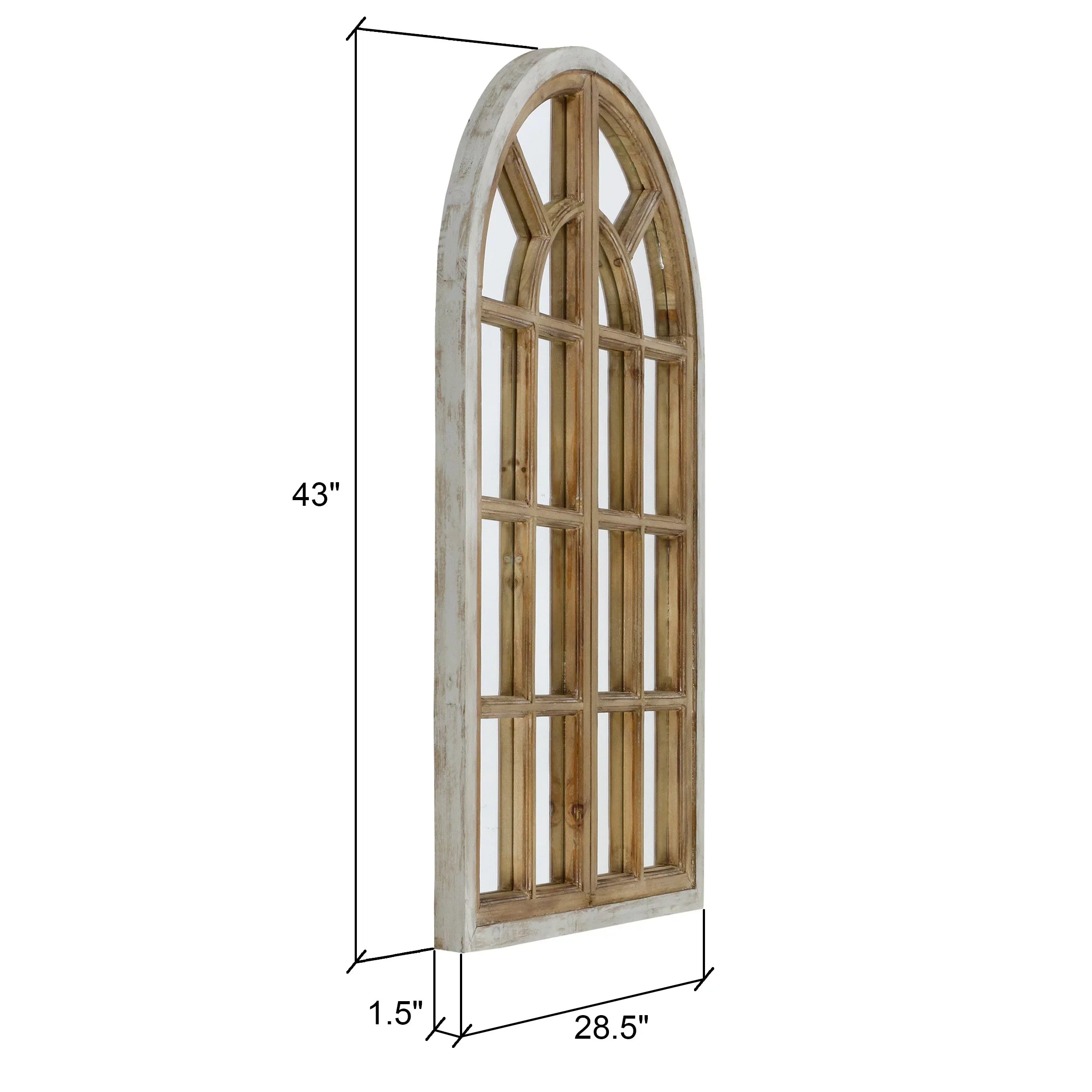 Aspire  Athena Farmhouse Arch Wall Mirror, Brown