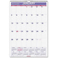 At A Glance  15.5 x 22 in. Laminated Monthly Wall Calendar 2017 - Erasable