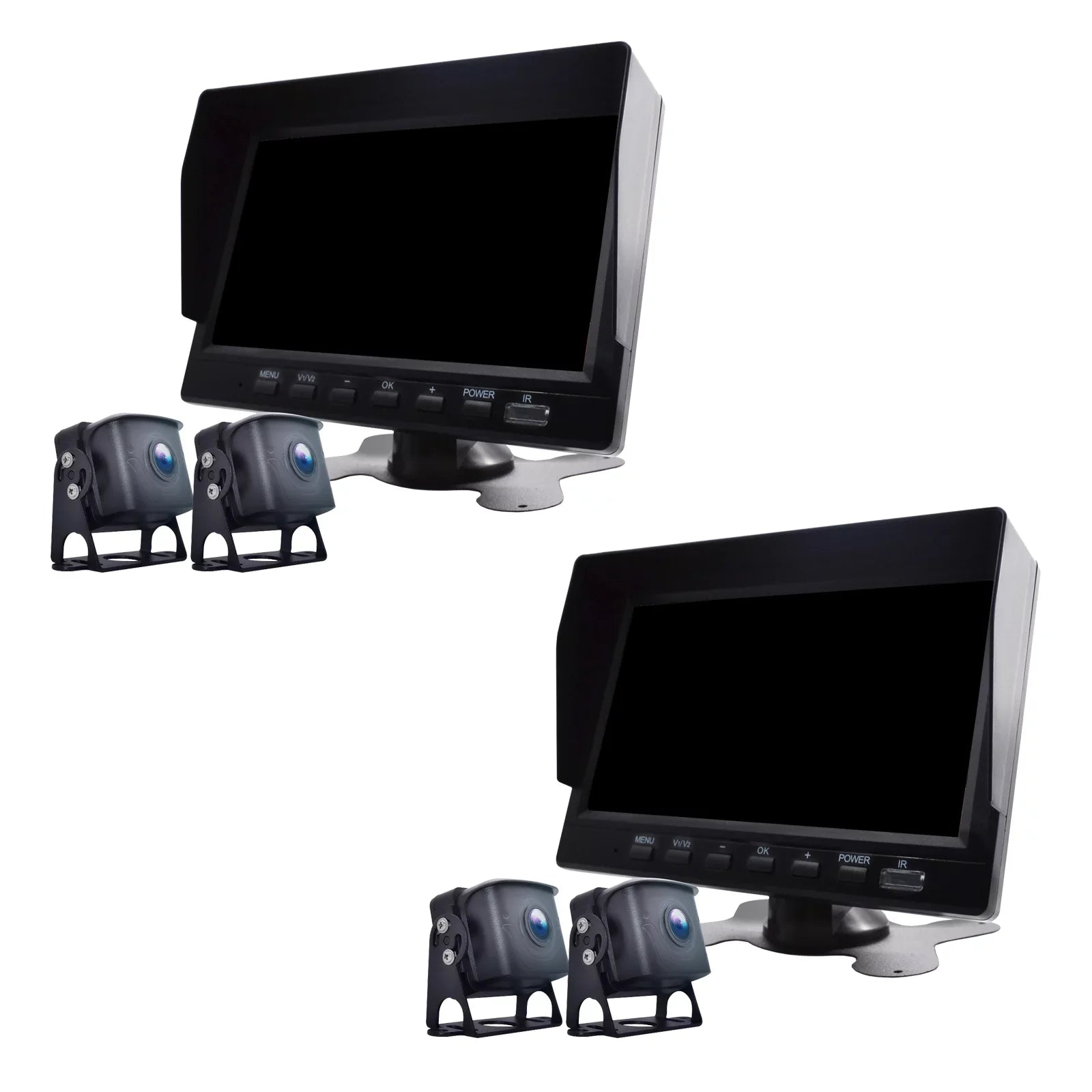 7" Monitor DVR Driving Video Recorder with BSD for RV Truck Bus+2 Backup Camera