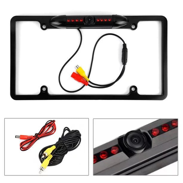 Backup Camera Rearview License PLatitudee Frame for Jensen CAR8000 Black