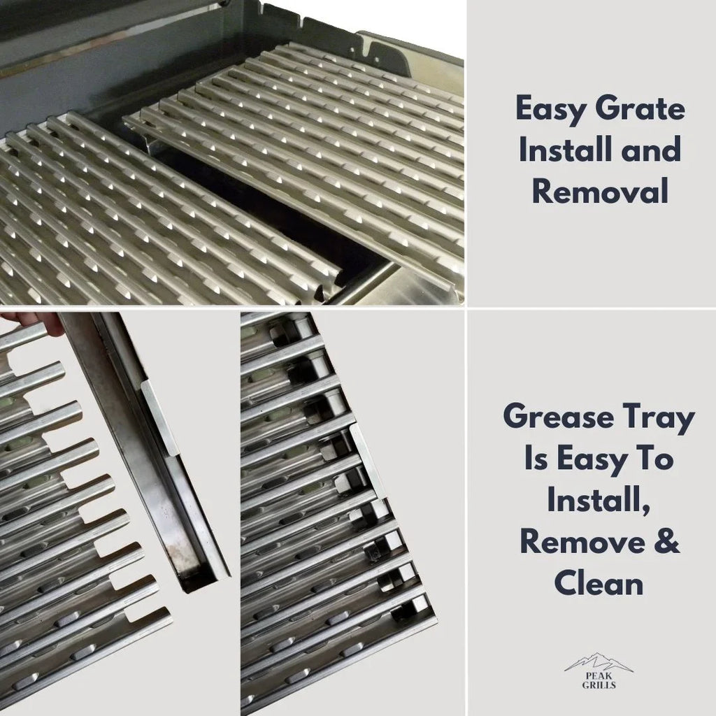Peak Grills™ | Grill Grate Replacement System for Weber Genesis II, Half Grate Surface.