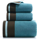 Nvzi 3 Piece Bath Towel Set, Combed Cotton Bath Towels Absorbent Bath Sheets Soft Shower Towels Bathroom Hand Towel Luxury Bath Towels Sets for Bathroom,Blue