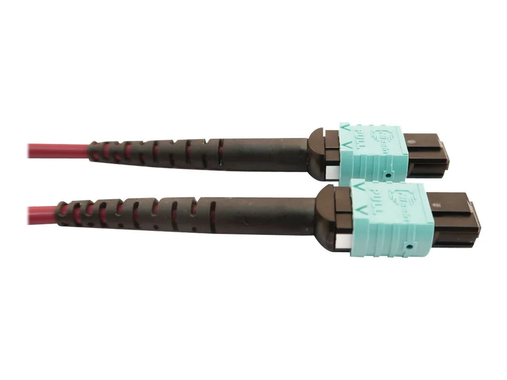 Eaton Tripp Lite Series 400G Multimode 50/125 OM4 Plenum Fiber Optic Cable, 16F MTP/MPO-APC to (x2) 12F MTP/MPO-UPC (F/F), Magenta, 3 m - Network cable - MTP/MPO/APC multi-mode (F) to MTP/MPO/UPC multi-mode (F) - 3 m - fiber optic - 50 / 125 micron -