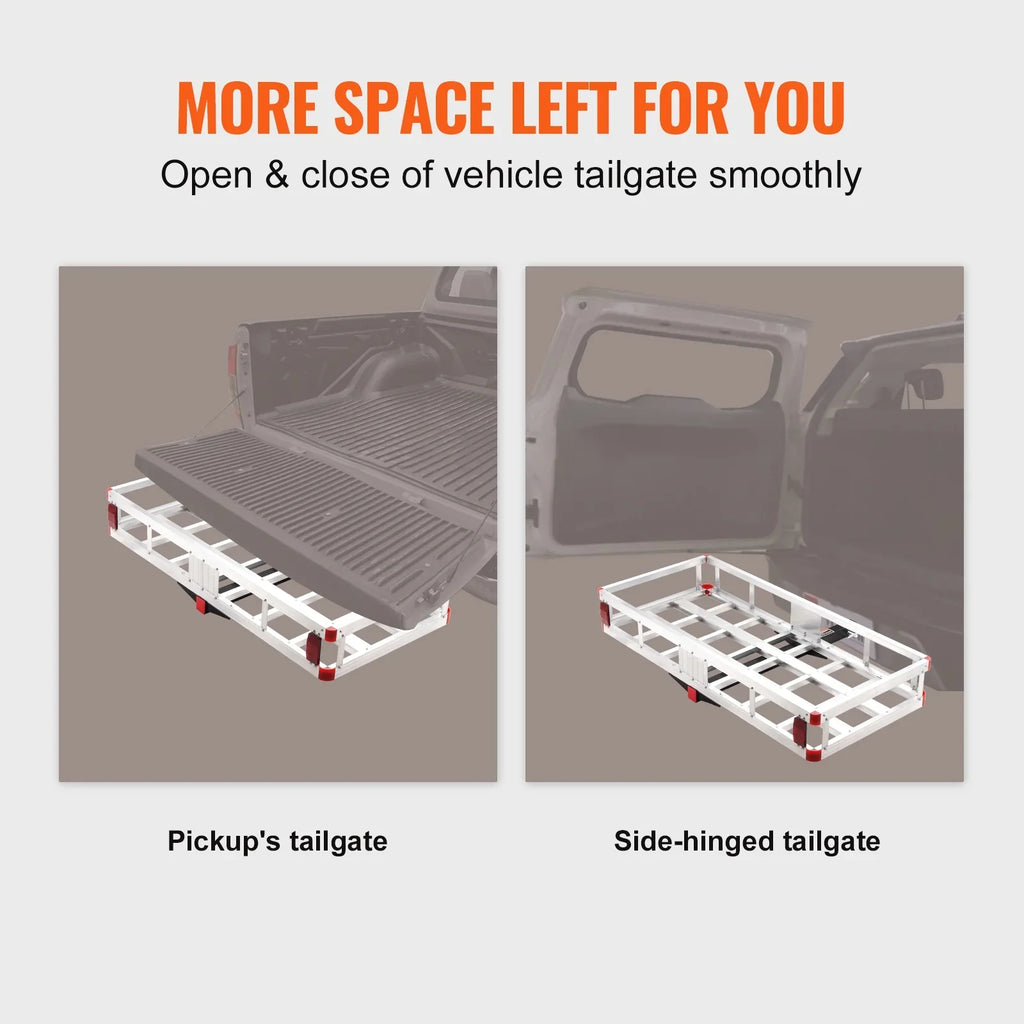 SKYSHALO 500lb Hitch Mount Cargo Carrier 47 x 20 x 6 in Aluminum For 2" Receiver