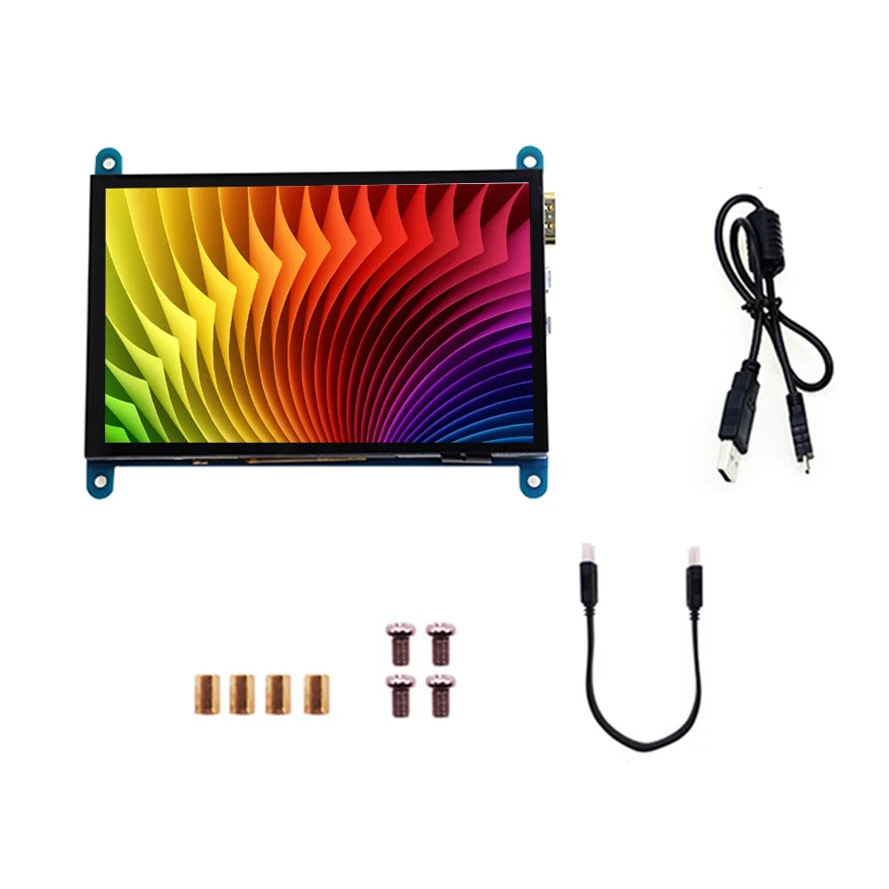 Walmeck 5 Inch Capacitive Touchdisplay Display 800*480 Resolution Small Portable with USB Interface Compatible with Raspberry Pi Tool