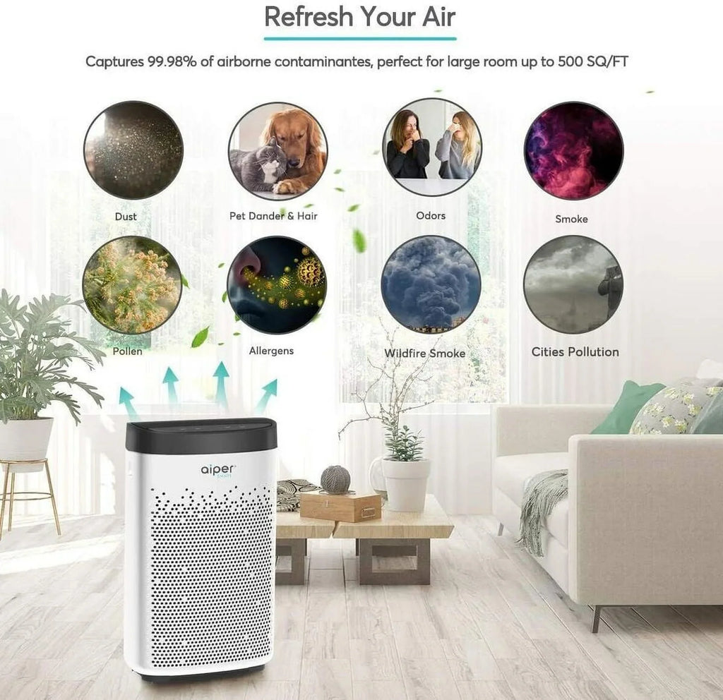 Open Box AIPER Air Purifier for Home KJ200 - WHITE