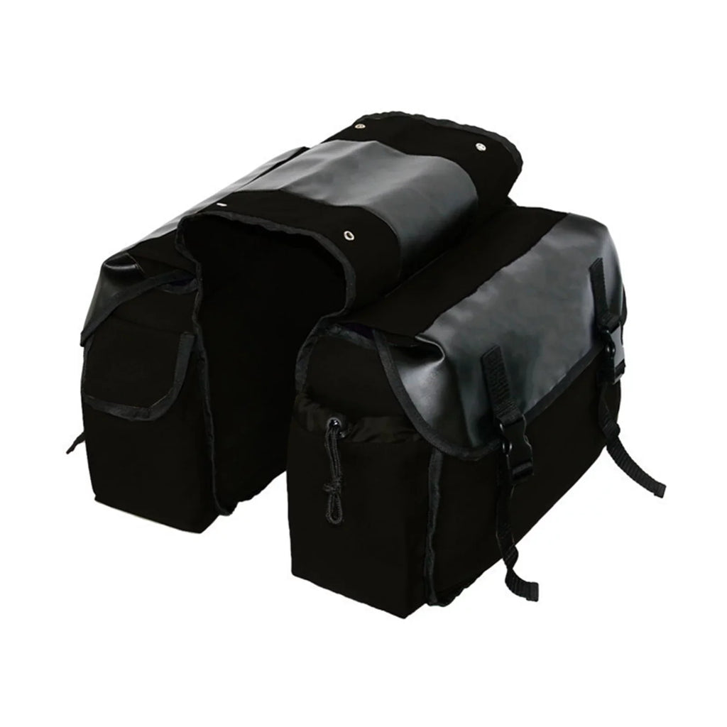 Gecheer Motorbike Large Capacity Saddle Bag Motorcycle Riding Travel Canvas Waterproof Panniers Box Side Tools Bag Pouch for Motorbike