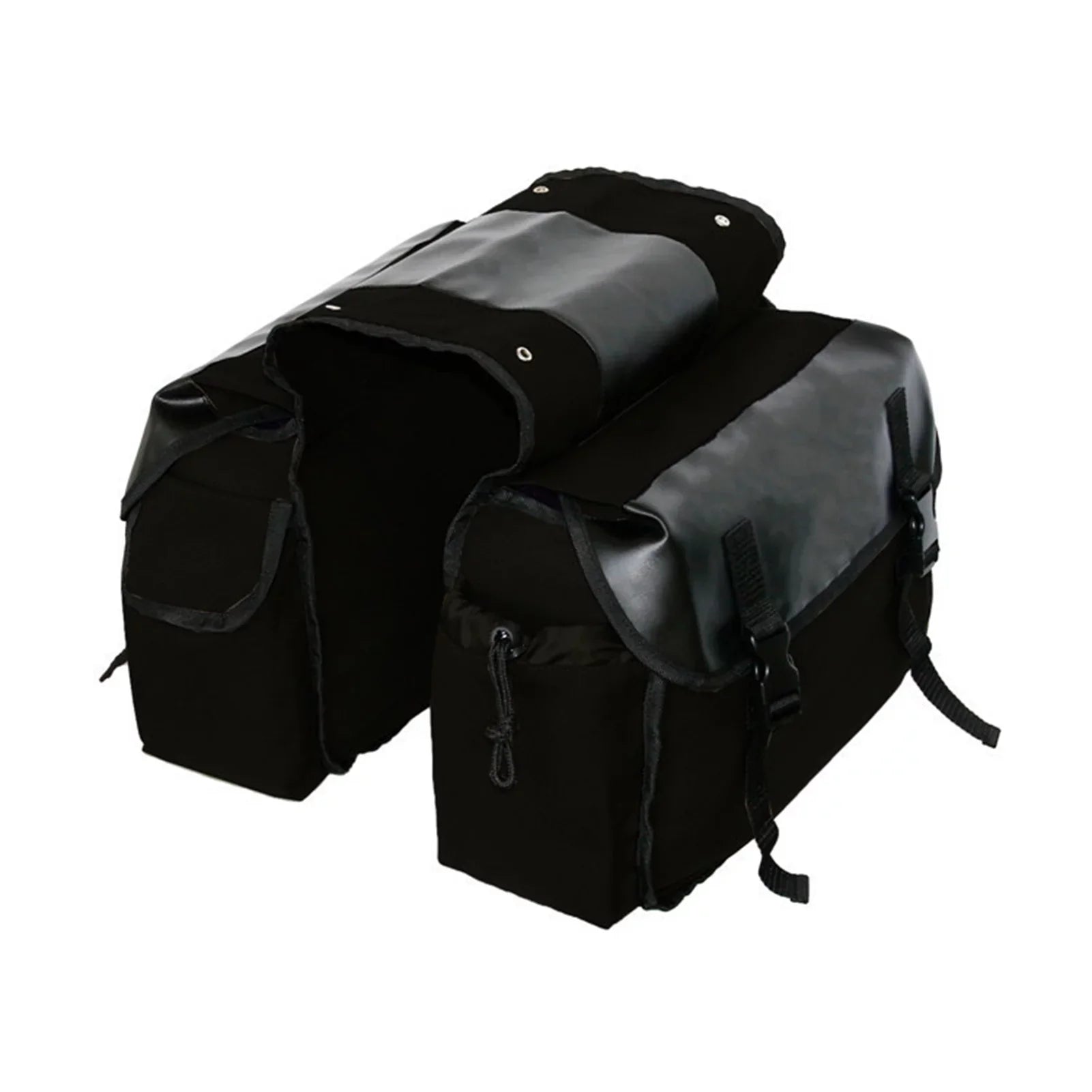 Gecheer Motorbike Large Capacity Saddle Bag Motorcycle Riding Travel Canvas Waterproof Panniers Box Side Tools Bag Pouch for Motorbike
