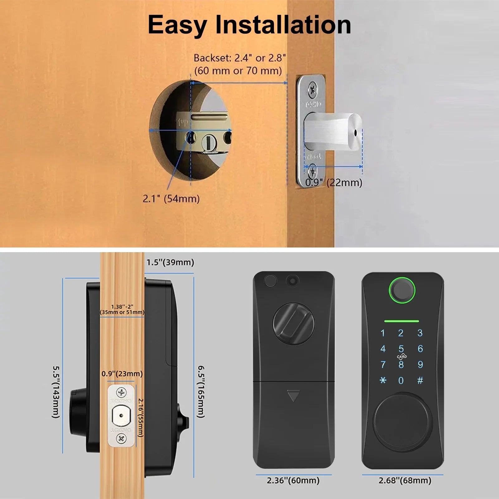 Intelligent Door Lock,With Pad Remote Lock/5-in-1 Less Door Pad Remote Lock/2 Keyless Door Lock With Deadbolt App Remote Huiop Lock Lock/5-in-1 Keyless Siuke Keypad Set Deadbolt