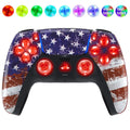 USA Flag Silent Modz LED Light Up Buttons Wireless Custom Controller for PS5