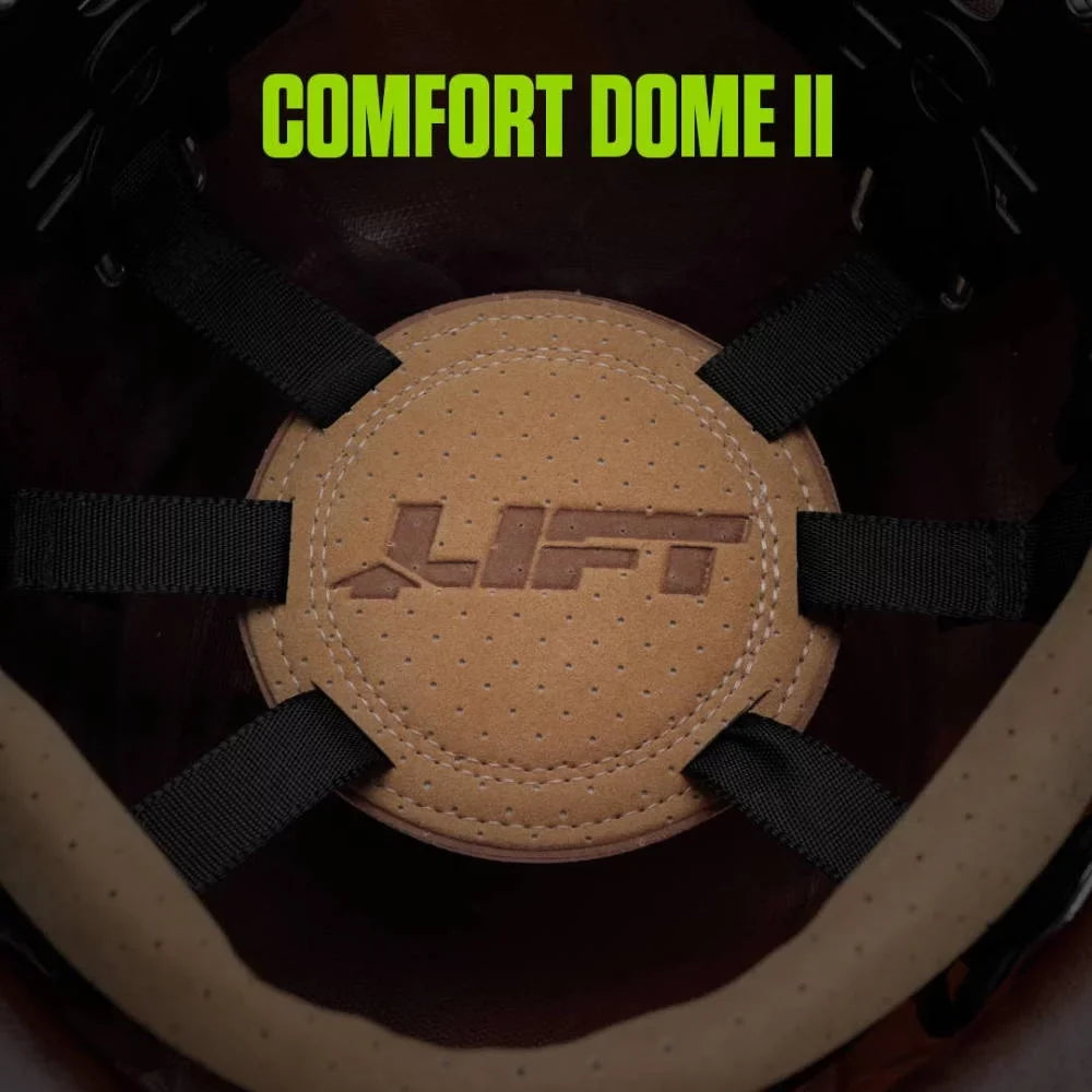 Lift Safety Hard Hat Dax Matte Black Carbon Fiber Cap Style