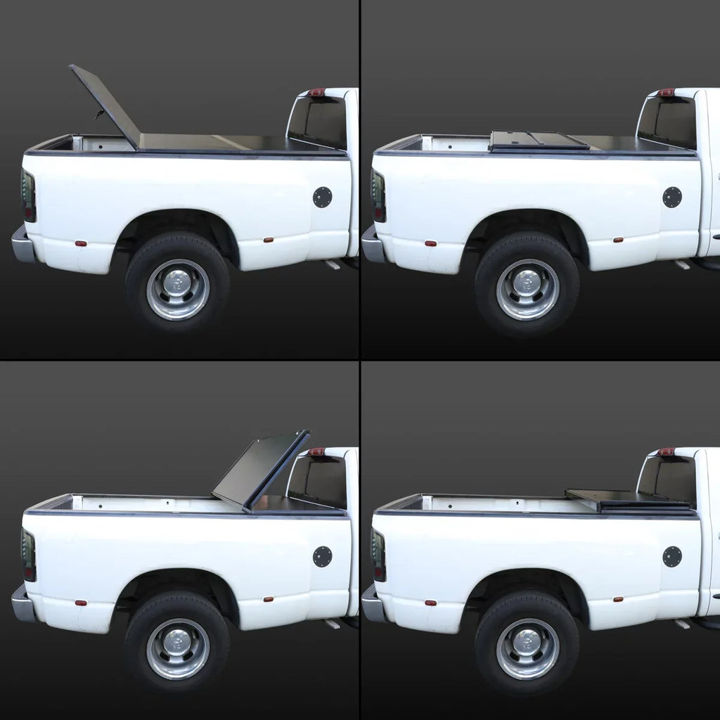 DNA Motoring TTC-HARD-028 For 2009 to 2022 Ram Truck 1500 / 3500 Fleetside 6.5Ft Short Bed Hard Solid Tri -Fold Tonneau Cover