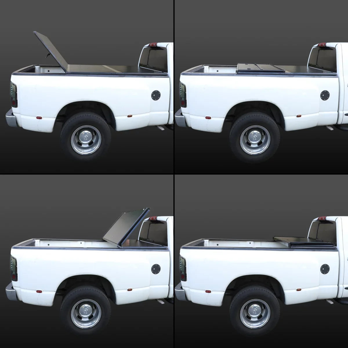 DNA Motoring TTC-HARD-028 For 2009 to 2022 Ram Truck 1500 / 3500 Fleetside 6.5Ft Short Bed Hard Solid Tri -Fold Tonneau Cover