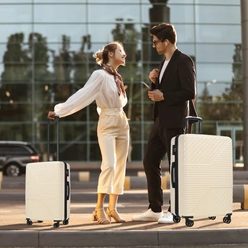 Zateety Hardshell Luggage Sets 3 Piece double spinner 8 wheels Suitcase with TSA Lock Lightweight 20''24''28''