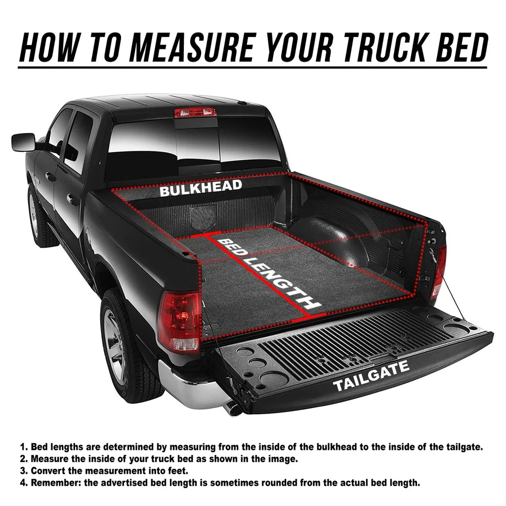 DNA Motoring TTC-HARD-028 For 2009 to 2022 Ram Truck 1500 / 3500 Fleetside 6.5Ft Short Bed Hard Solid Tri -Fold Tonneau Cover