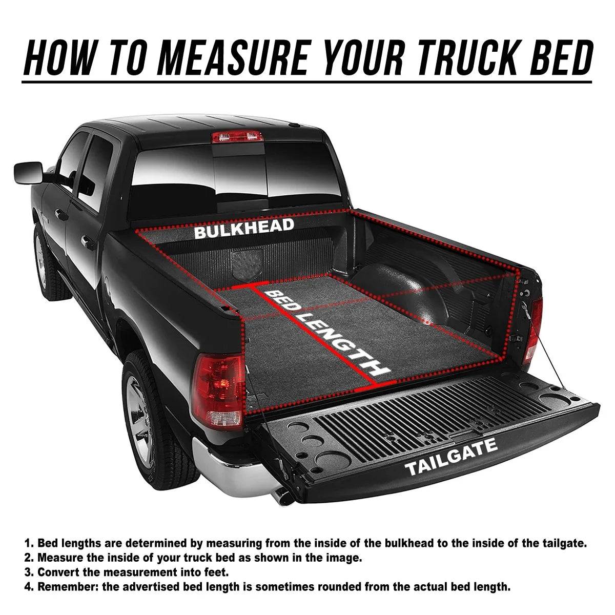 DNA Motoring TTC-HARD-028 For 2009 to 2022 Ram Truck 1500 / 3500 Fleetside 6.5Ft Short Bed Hard Solid Tri -Fold Tonneau Cover