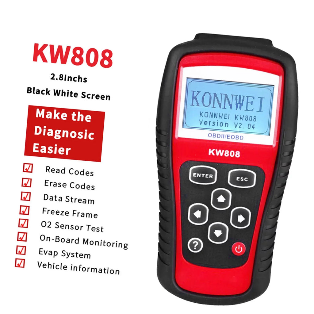 OWSOO OBDII / EOBD Cars Code Reader and Auto Scanner Detection Decoder KW808