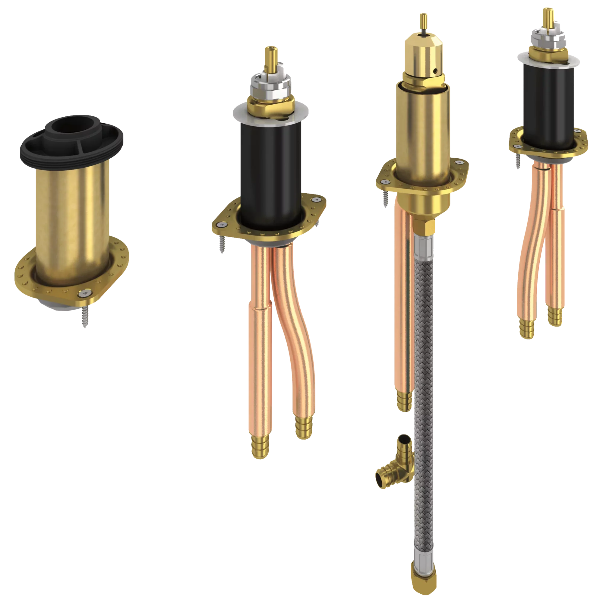 Delta Other Two Handle Flexible Mount with Hand Shower - PEX Crimp