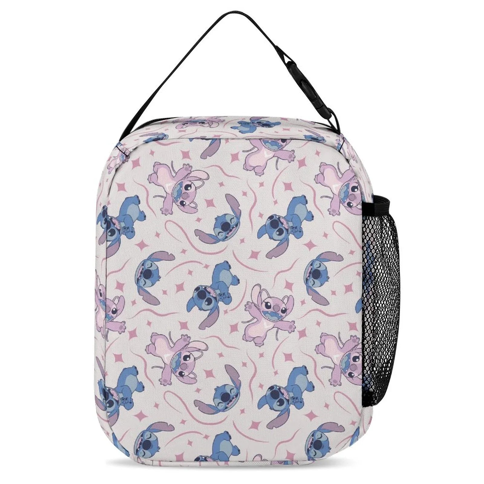 Lilo Stitch Blue Portable Lunch Bag Tote Bento Bag School Office InsuLatitudeed Cooler Thermal Handbag For Adult Boys Girls Kids