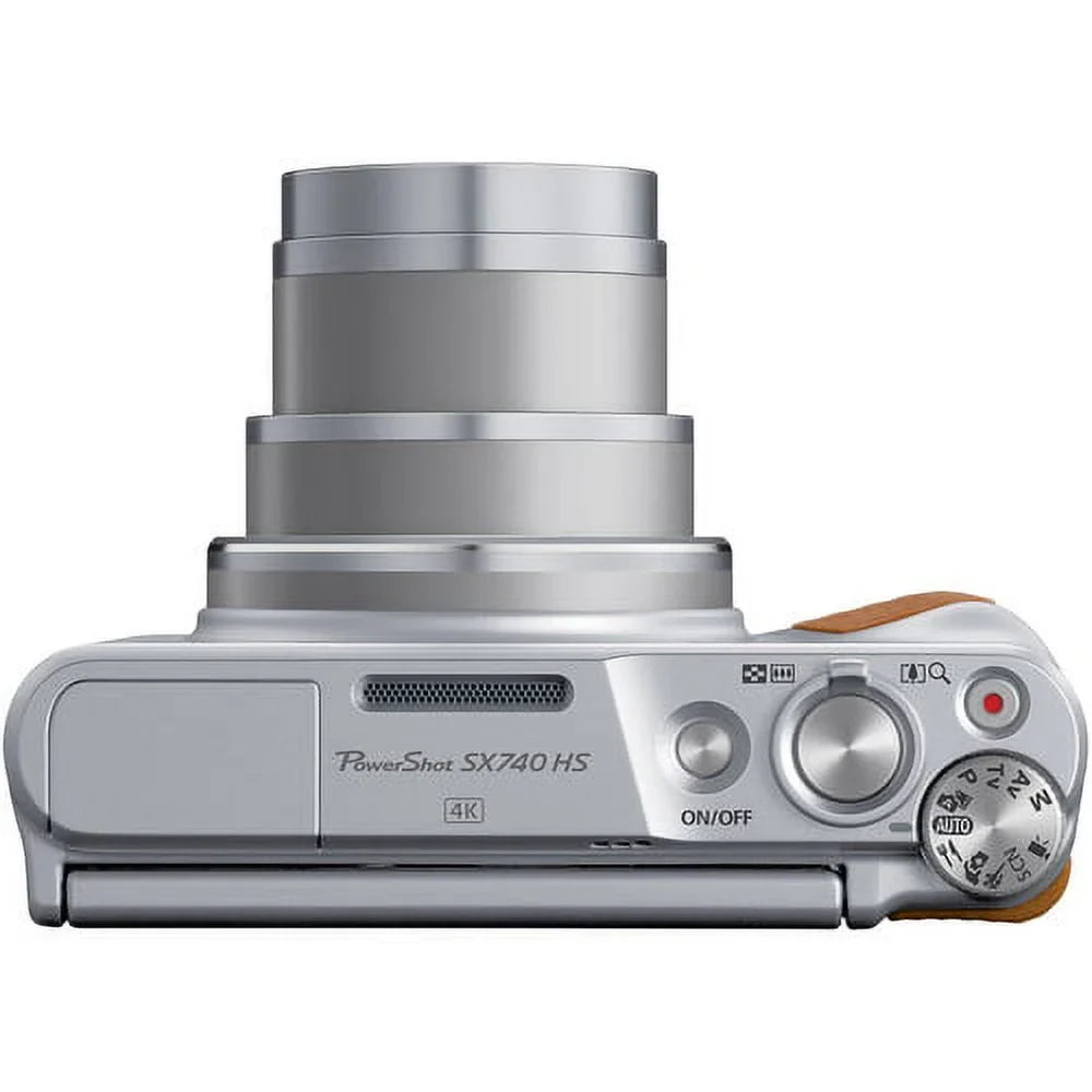 Canon PowerShot SX740 Digital Camera Bundle (Silver) with Tripod Hand Grip , 64GB SD Memory , Case and More