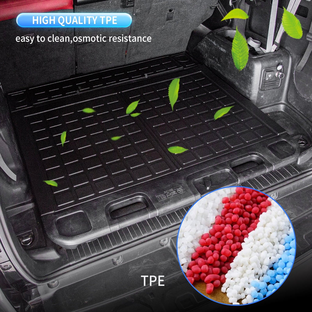 Floor Mats Compatible with Toyota 4Runner 2013-2023 Trunk Mat Cargo Liner Cargo Mat All Weather Trunk Liner 2022 4 Runner Accessories (Trunk Mat+Floor Mats,Fit W/Sliding Tray)