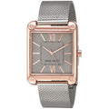 nine west women's rose gold-tone and silver-tone mesh bracelet watch