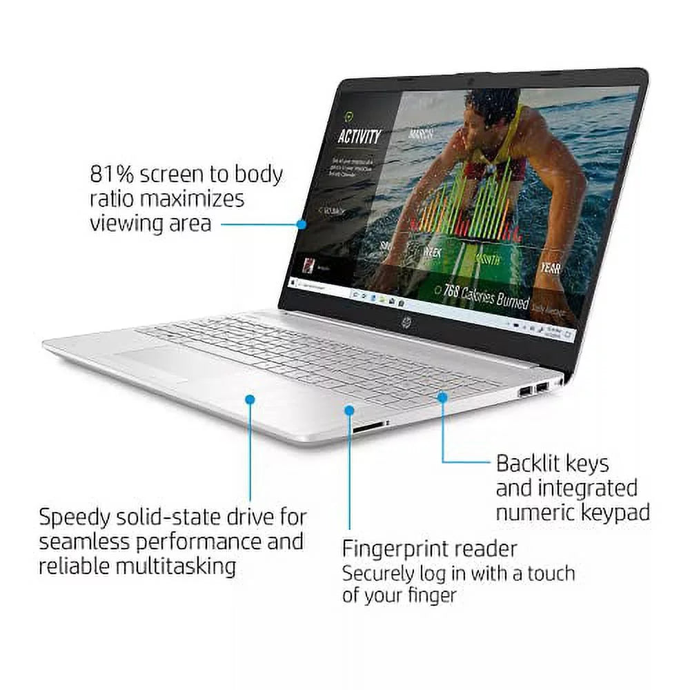 HP 2022 15.6" HD Touchdisplay Laptop PC Intel 4-Core i5-1135G7 24GB DDR4 512GB NVMe SSD Iris Xe Graphics Webcam HDMI WiFi AC RJ45 BT USB-C Backlit Keyboard Silver Windows 10 Pro w/RE Accessories
